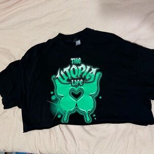 H&M black print cropped tee